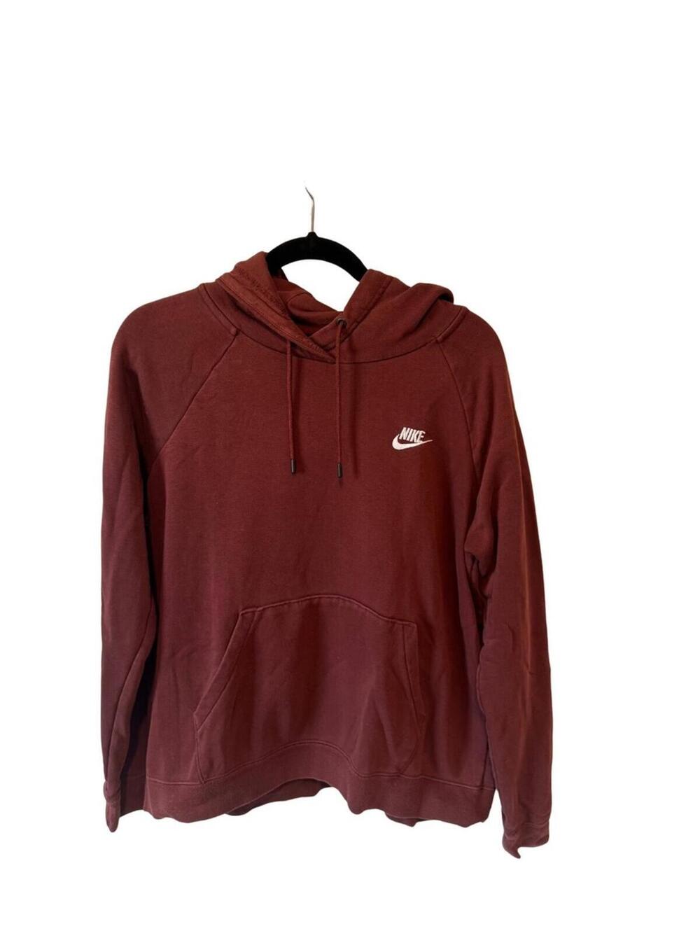 Nike Sportswear Club Fleece Hoodie Size L Mauve Brown Pullover Sweatshirt